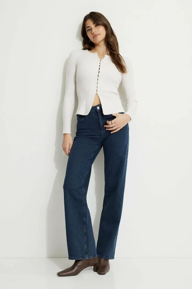 Women Dynamite Tops Renae Ribbed Flyaway Cardigan White