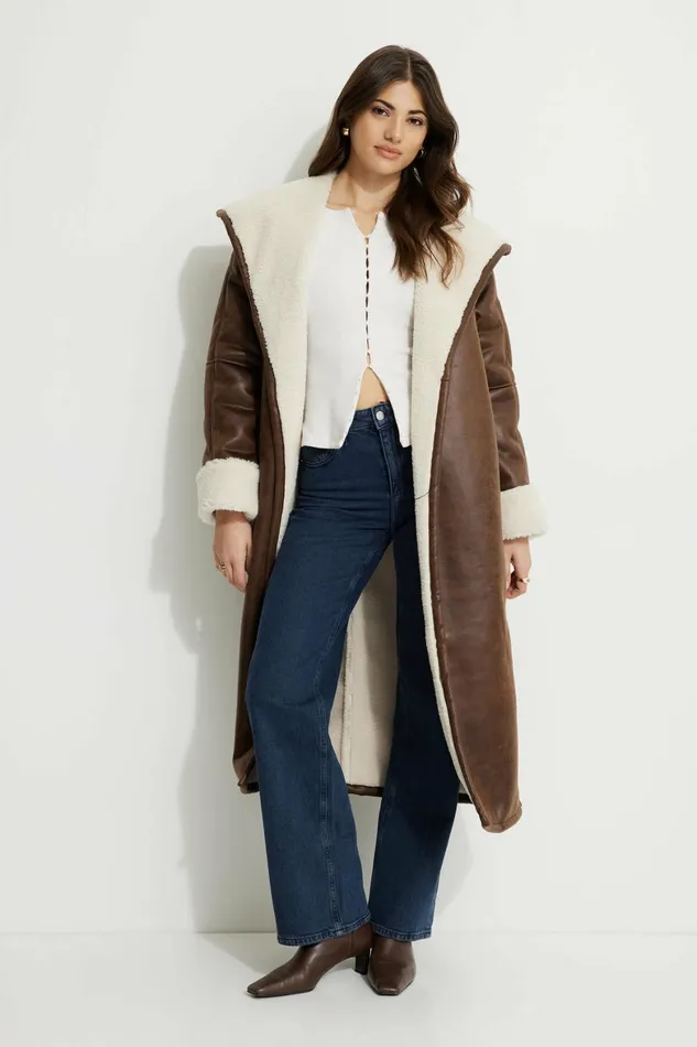 Women Dynamite Tops Renae Ribbed Flyaway Cardigan White
