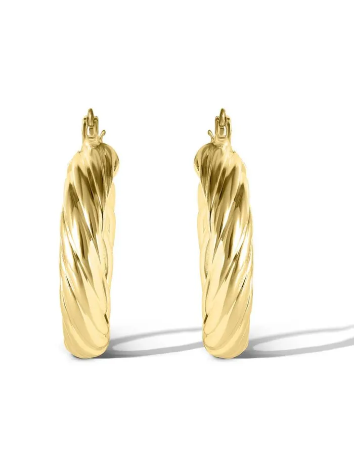 Women Earrings Jessica Simpson Thick Twisted Hoop Earrings In Gold