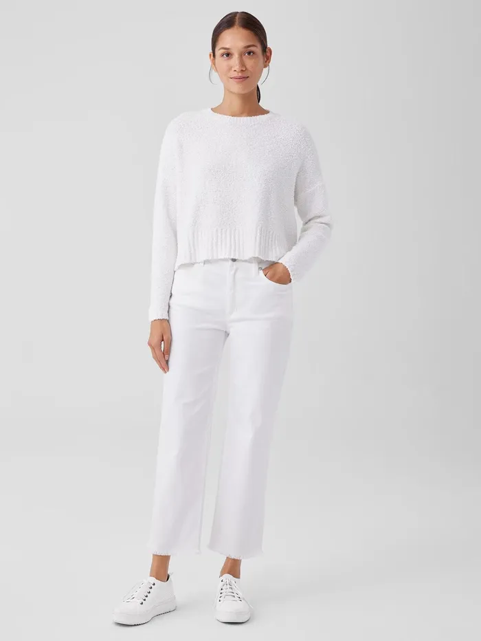 Women Eileen Fisher Denim Organic Cotton Denim Straight Jean White