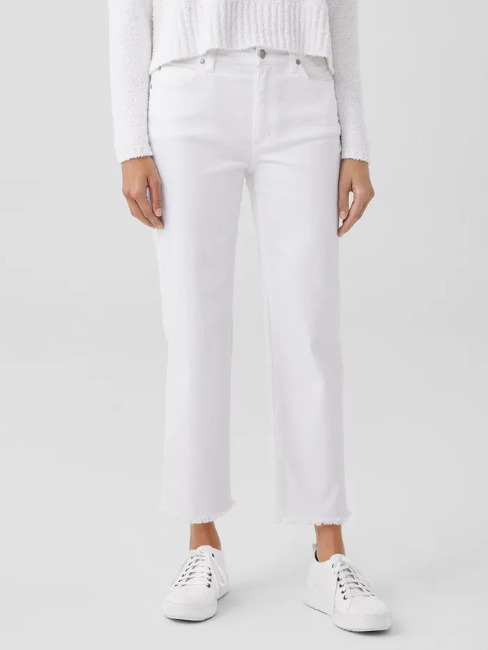 Women Eileen Fisher Denim Organic Cotton Denim Straight Jean White
