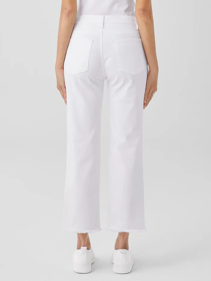 Women Eileen Fisher Denim Organic Cotton Denim Straight Jean White