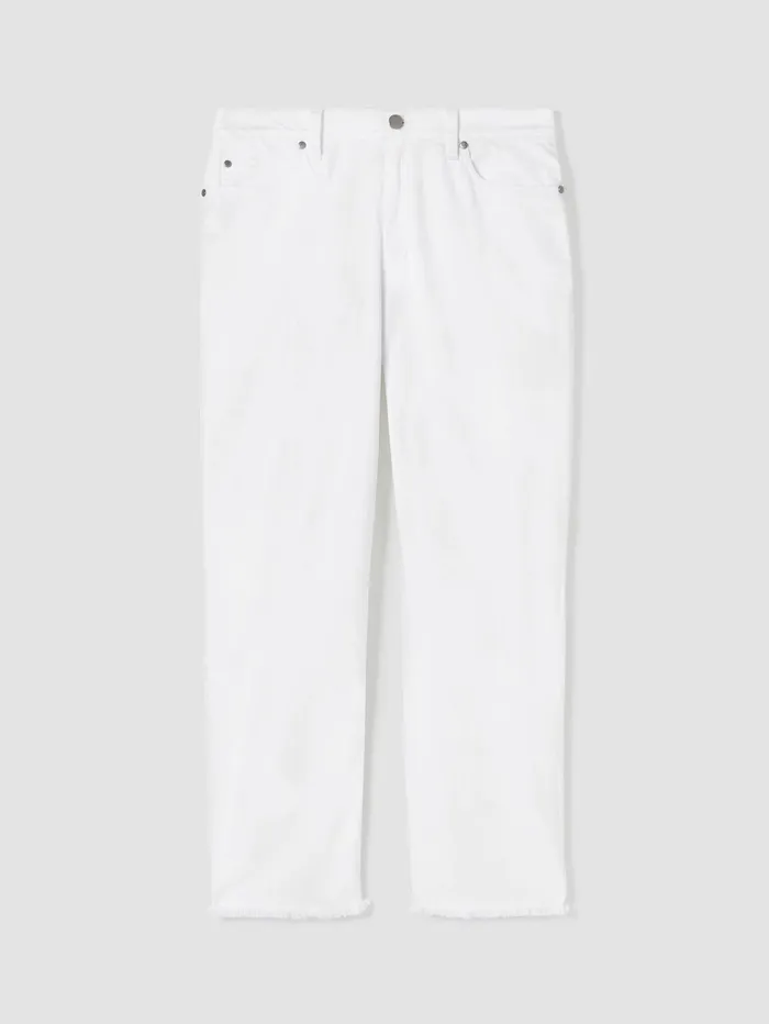 Women Eileen Fisher Denim Organic Cotton Denim Straight Jean White
