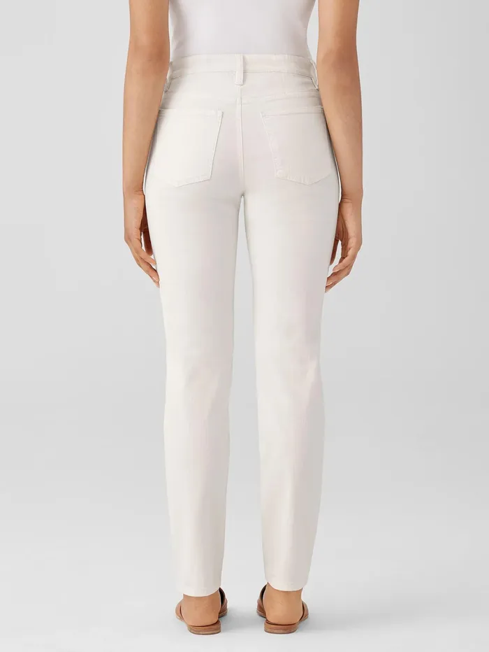 Women Eileen Fisher Denim Undyed Organic Cotton Denim HighWaisted Jean Undyed Natural