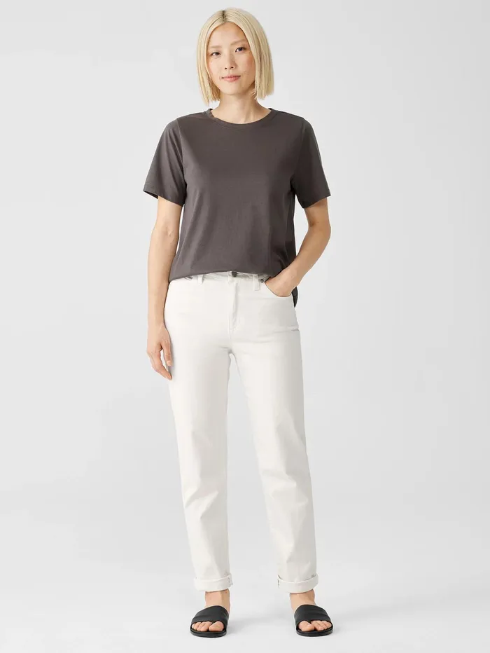 Women Eileen Fisher Denim Undyed Organic Cotton Denim HighWaisted Jean Undyed Natural