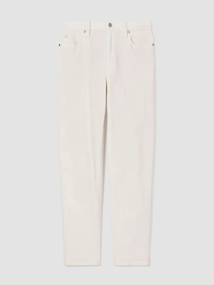 Women Eileen Fisher Denim Undyed Organic Cotton Denim HighWaisted Jean Undyed Natural