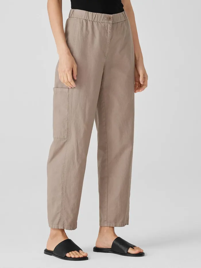 Women Eileen Fisher Pants Shorts and Jumpsuits Cotton Hemp Stretch Lantern Pant Briar