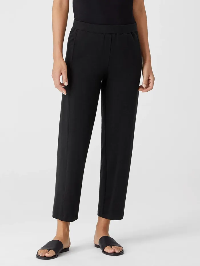 Women Eileen Fisher Pants Shorts and Jumpsuits Cozy Brushed Terry Hug Lantern Pant Black