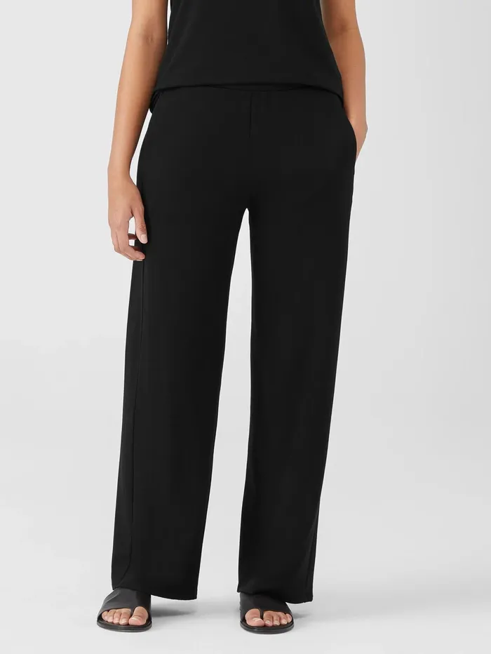 Women Eileen Fisher Pants Shorts and Jumpsuits Cozy Brushed Terry Hug Straight Pant Black