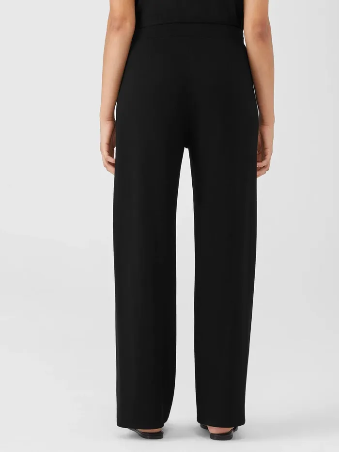 Women Eileen Fisher Pants Shorts and Jumpsuits Cozy Brushed Terry Hug Straight Pant Black