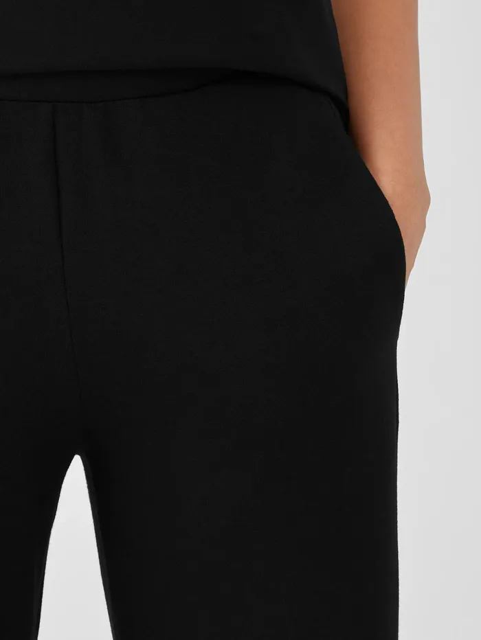 Women Eileen Fisher Pants Shorts and Jumpsuits Cozy Brushed Terry Hug Straight Pant Black