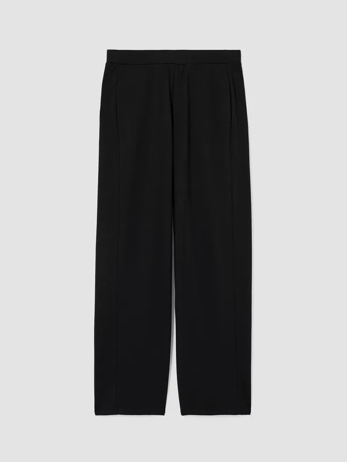 Women Eileen Fisher Pants Shorts and Jumpsuits Cozy Brushed Terry Hug Straight Pant Black