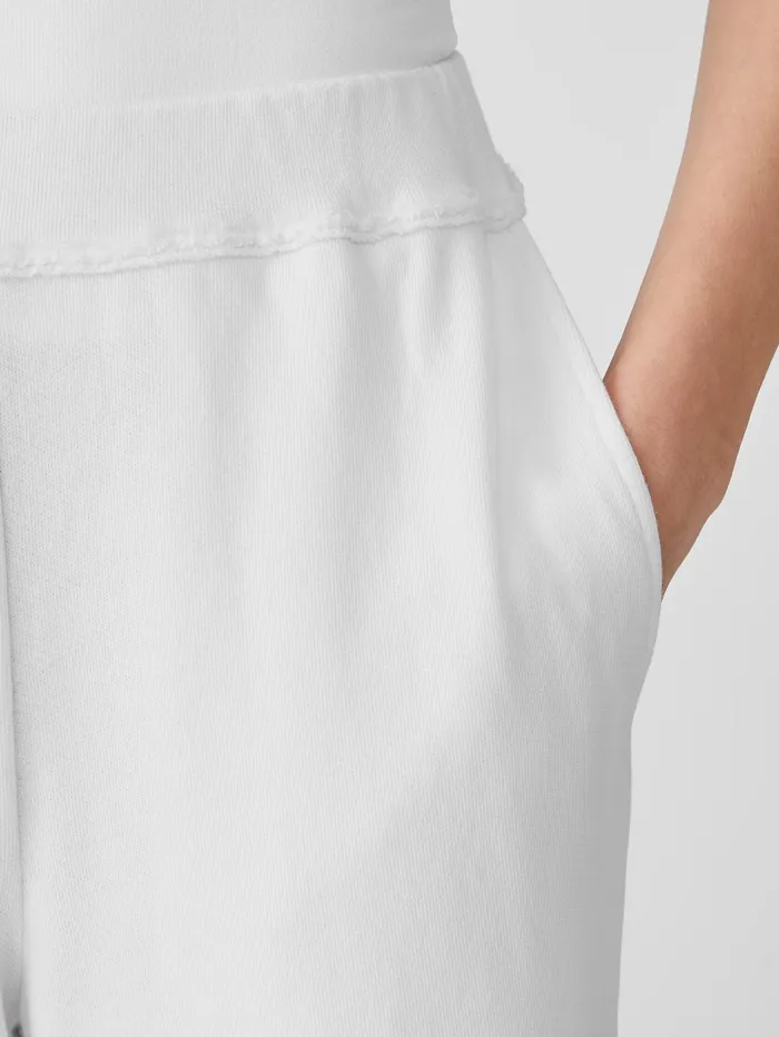 Women Eileen Fisher Pants Shorts and Jumpsuits Lightweight Organic Cotton Terry Straight Pant White
