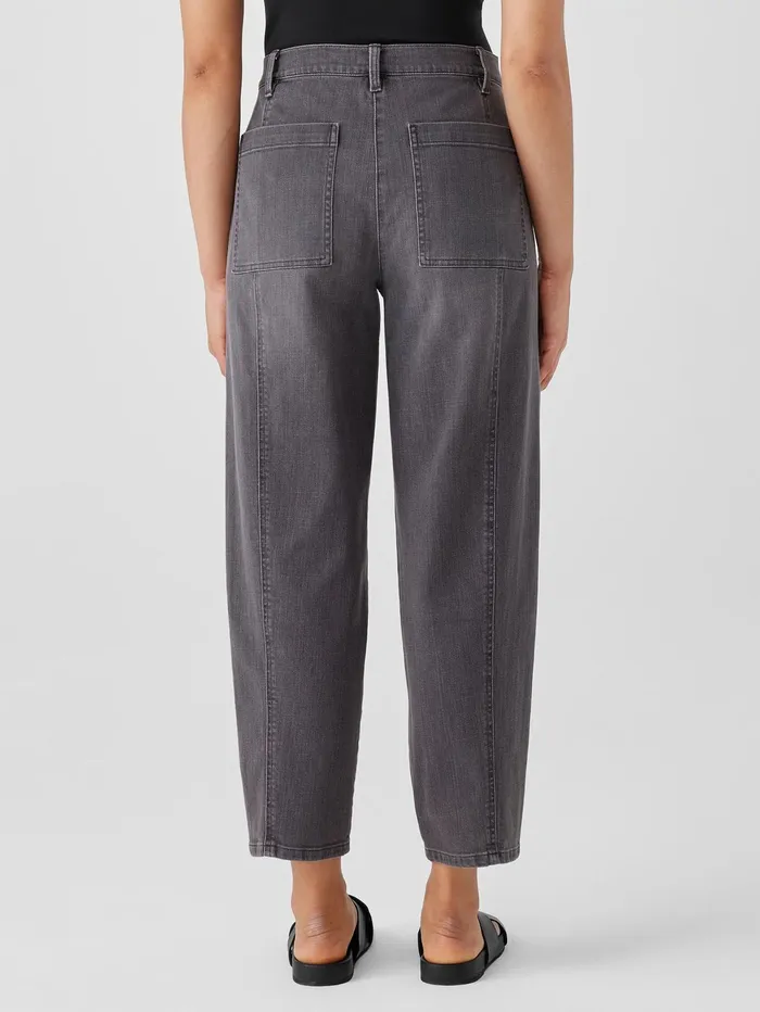 Women Eileen Fisher Pants Shorts and Jumpsuits Organic Cotton Stretch Lantern Jean Carbon
