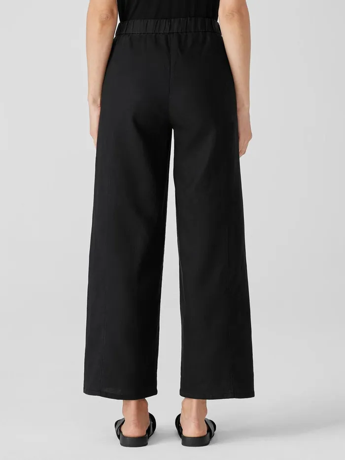 Women Eileen Fisher Pants Shorts and Jumpsuits Organic Linen Wide Trouser Pant Black