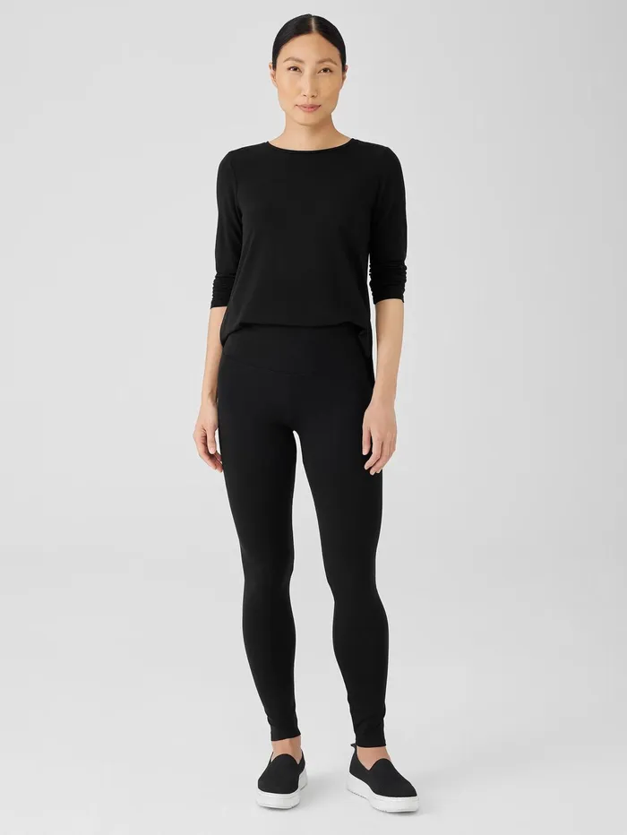 Women Eileen Fisher Pants Shorts and Jumpsuits Stretch Jersey Knit Leggings Black Women Eileen Fisher Pants Shorts and Jumpsuits Stretch Jersey Knit Leggings Black