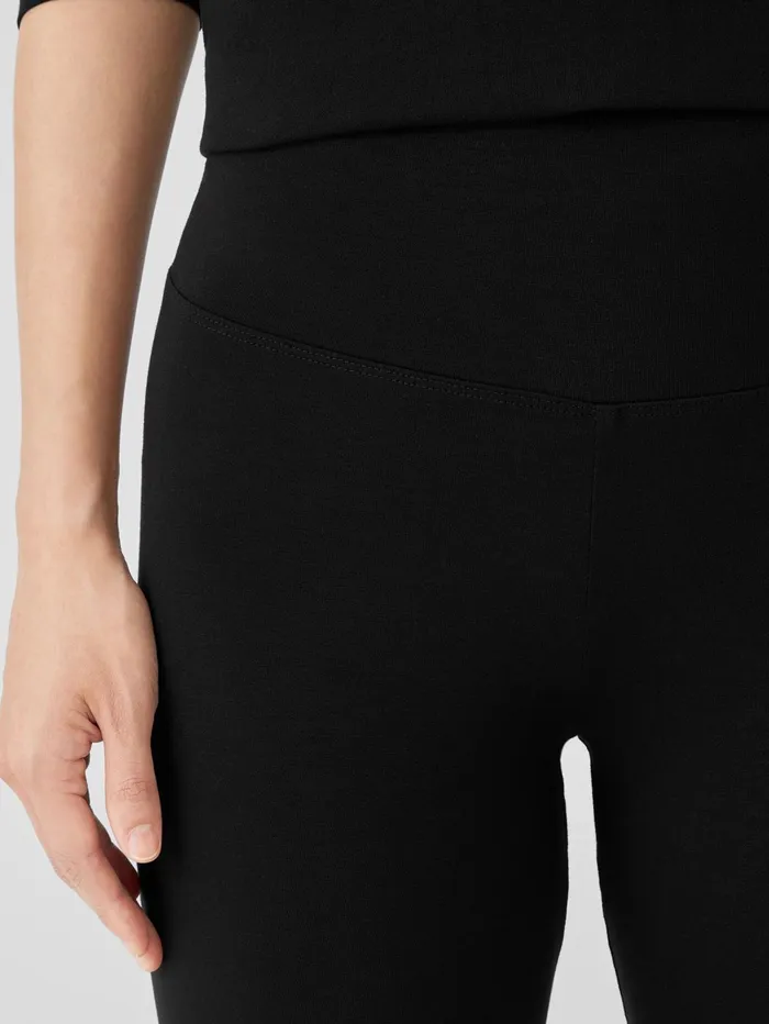 Women Eileen Fisher Pants Shorts and Jumpsuits Stretch Jersey Knit Leggings Black