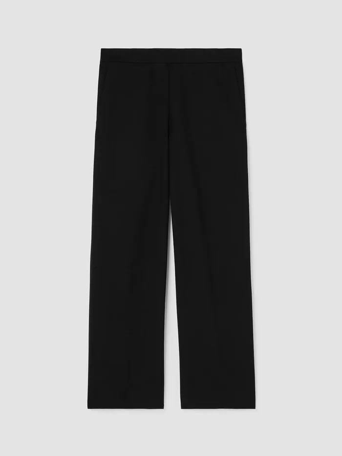 Women Eileen Fisher Pants Shorts and Jumpsuits Washable Flex Ponte WideLeg Pant Black