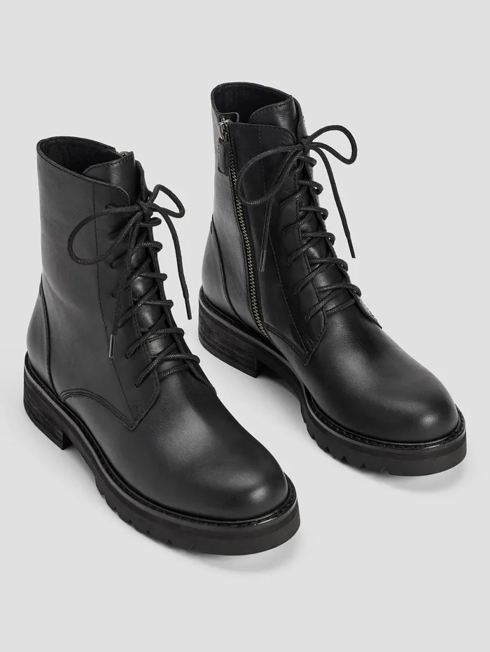 Women Eileen Fisher Shoes Coin Leather Bootie Black