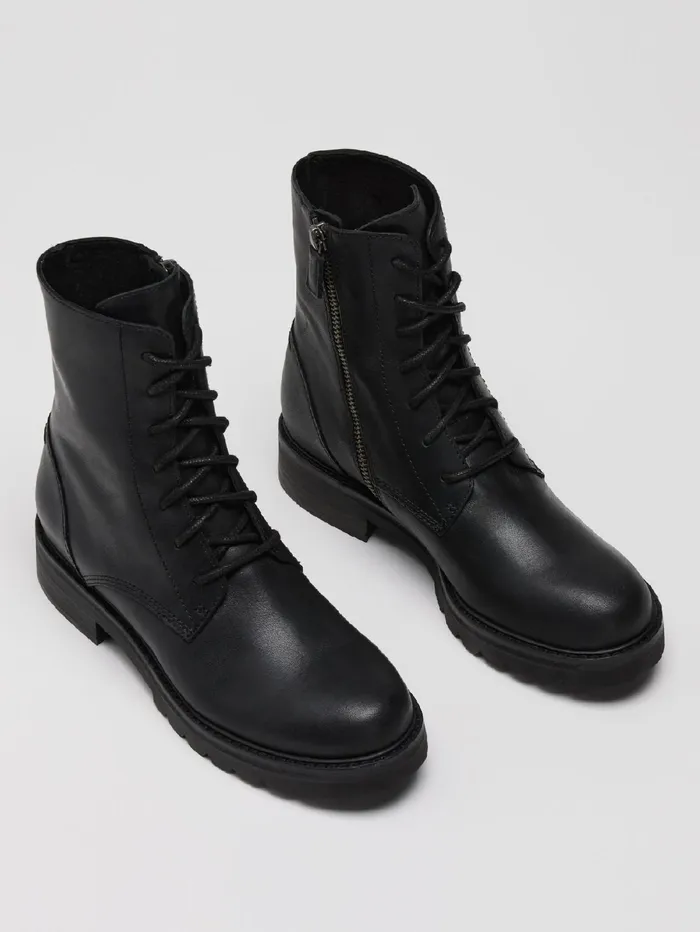 Women Eileen Fisher Shoes Coin Leather Bootie Black