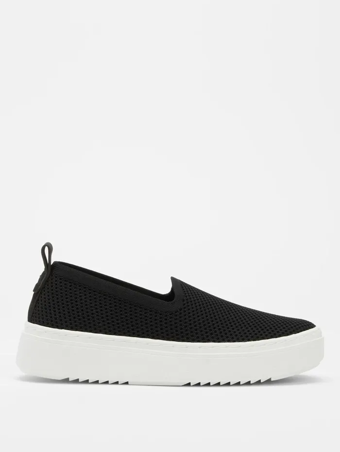 Women Eileen Fisher Shoes Prosper Platform Sneaker In Recycled Stretch Knit Black