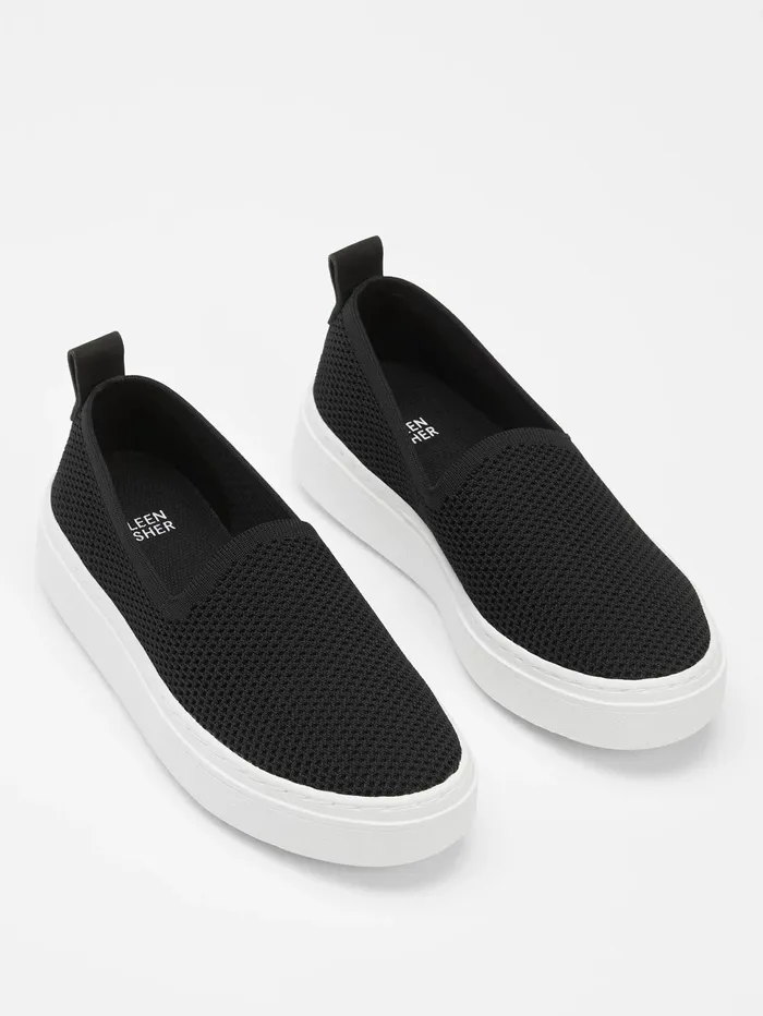 Women Eileen Fisher Shoes Prosper Platform Sneaker In Recycled Stretch Knit Black