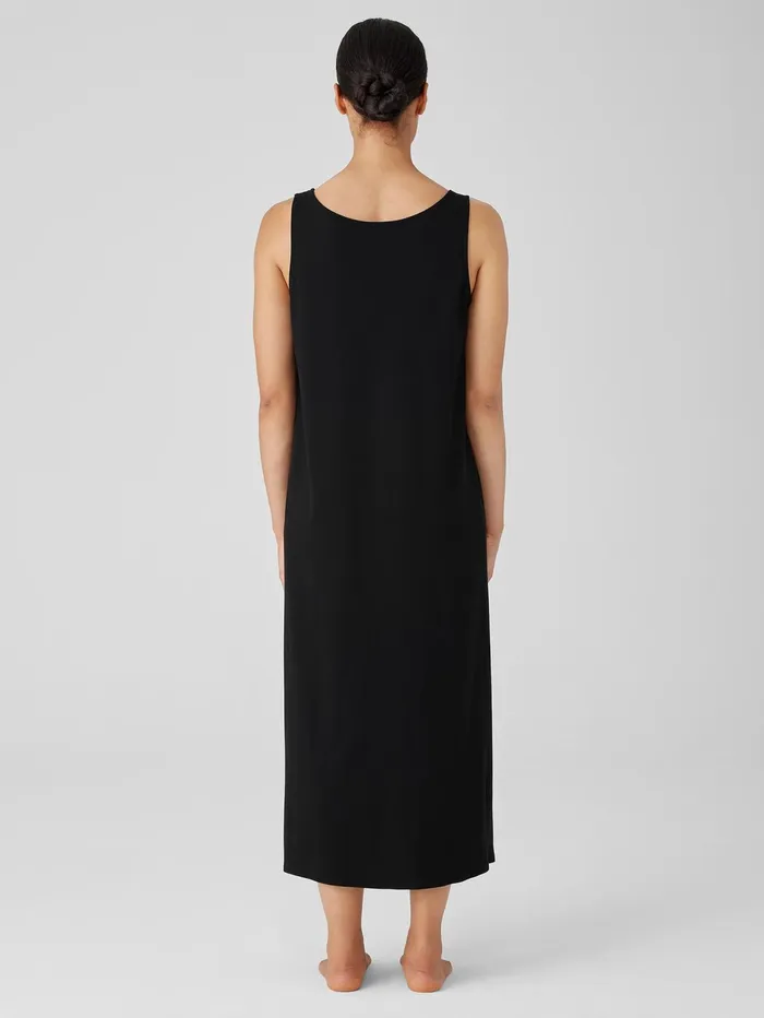 Women Eileen Fisher Sleepwear Organic Cotton Interlock Tank Sleep Dress Black