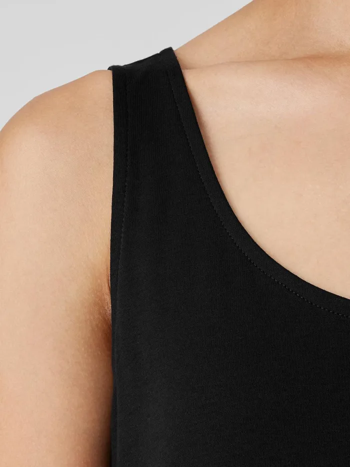 Women Eileen Fisher Sleepwear Organic Cotton Interlock Tank Sleep Dress Black