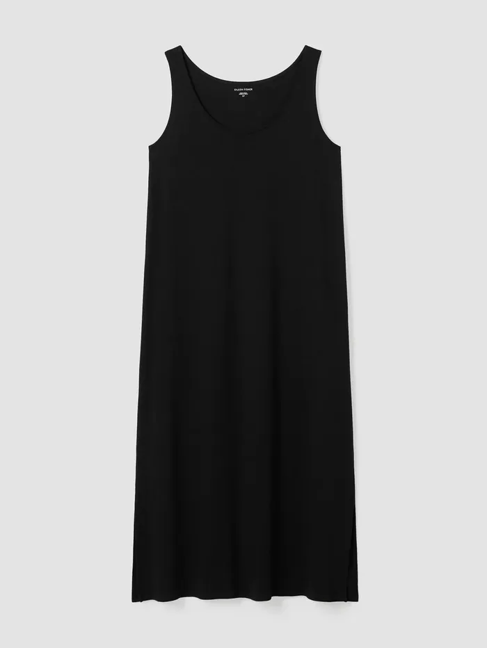Women Eileen Fisher Sleepwear Organic Cotton Interlock Tank Sleep Dress Black