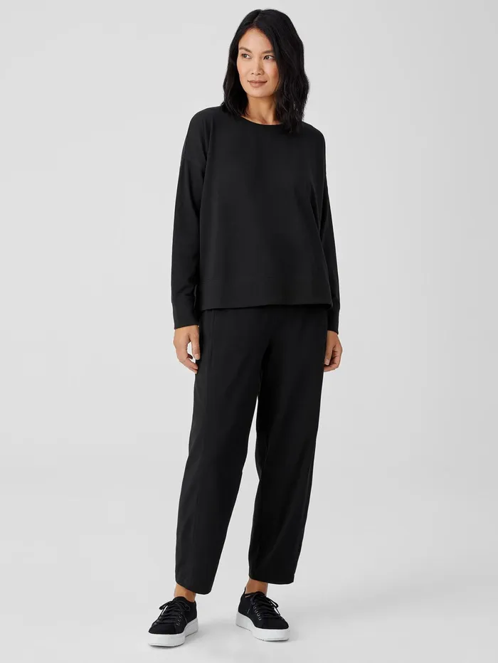 Women Eileen Fisher Tops and Tees Traceable Cotton Jersey Crew Neck Top Black