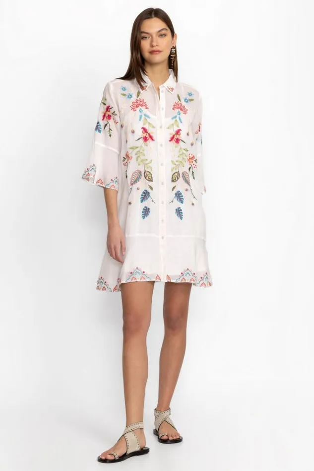 Women EMIKA TIERED FLOUNCE DRESS White Johnny Was Dresses