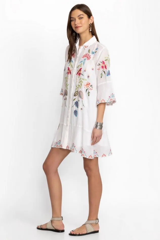 Women EMIKA TIERED FLOUNCE DRESS White Johnny Was Dresses