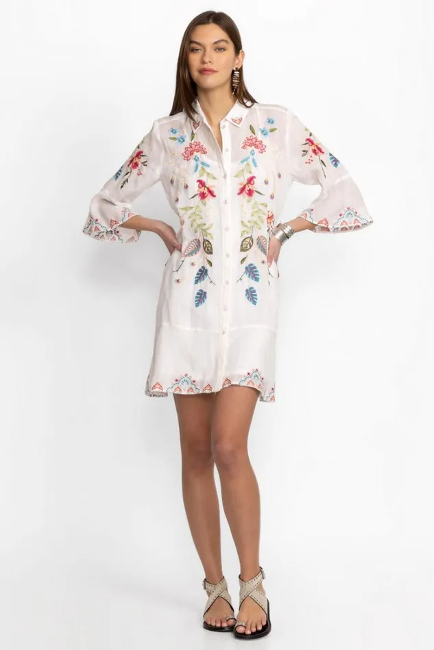 Women EMIKA TIERED FLOUNCE DRESS White Johnny Was Dresses