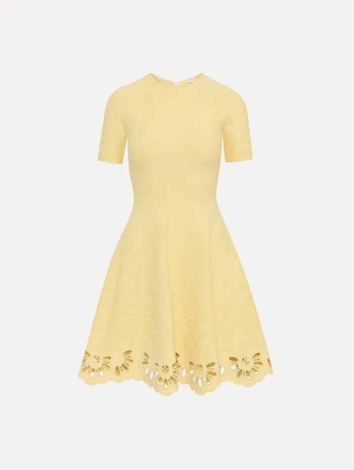 Women Eyelet Jacquard Dress Banana Oscar De La Renta Dresses