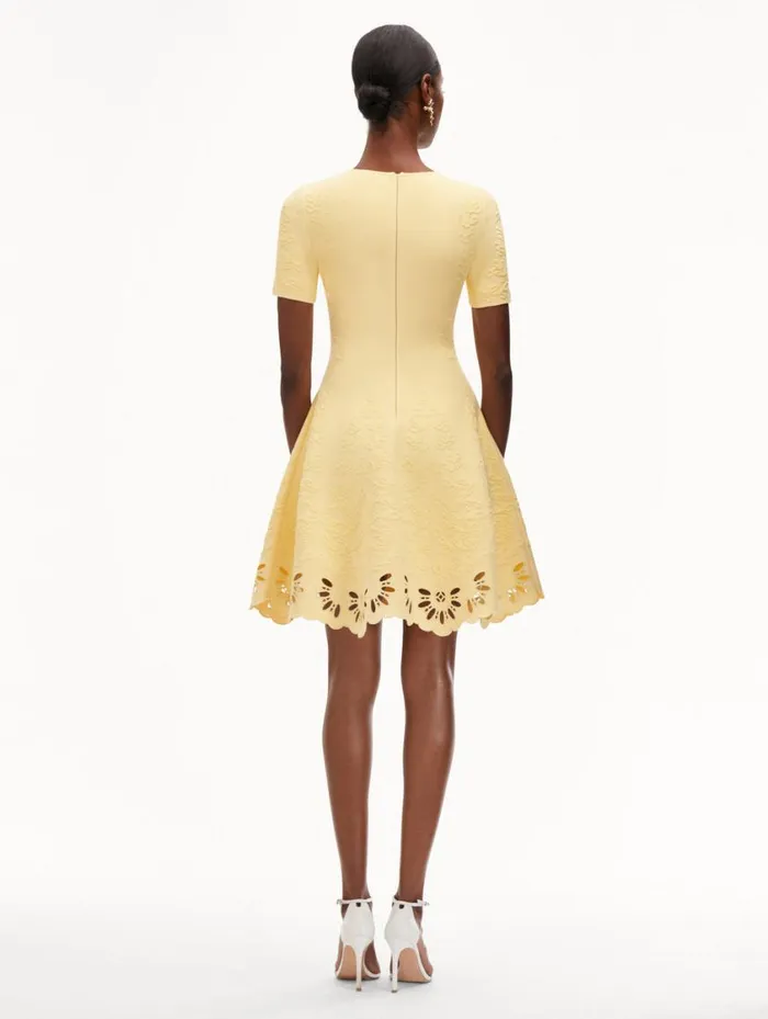Women Eyelet Jacquard Dress Banana Oscar De La Renta Dresses Women Eyelet Jacquard Dress Banana Oscar De La Renta Dresses