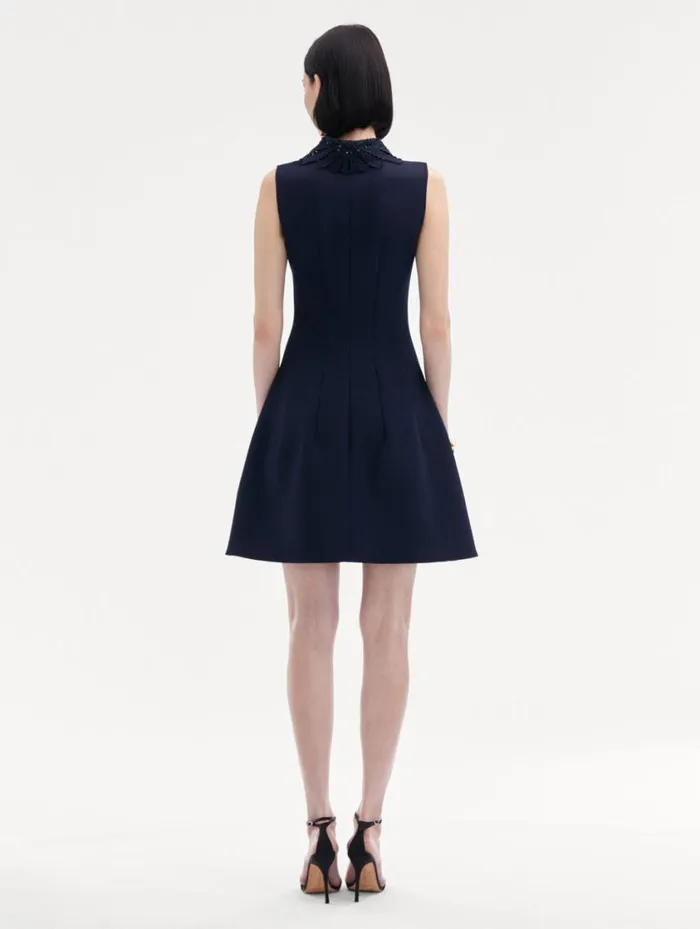 Women Fern Collar ZipFront Dress Navy Oscar De La Renta Dresses Women Fern Collar ZipFront Dress Navy Oscar De La Renta Dresses