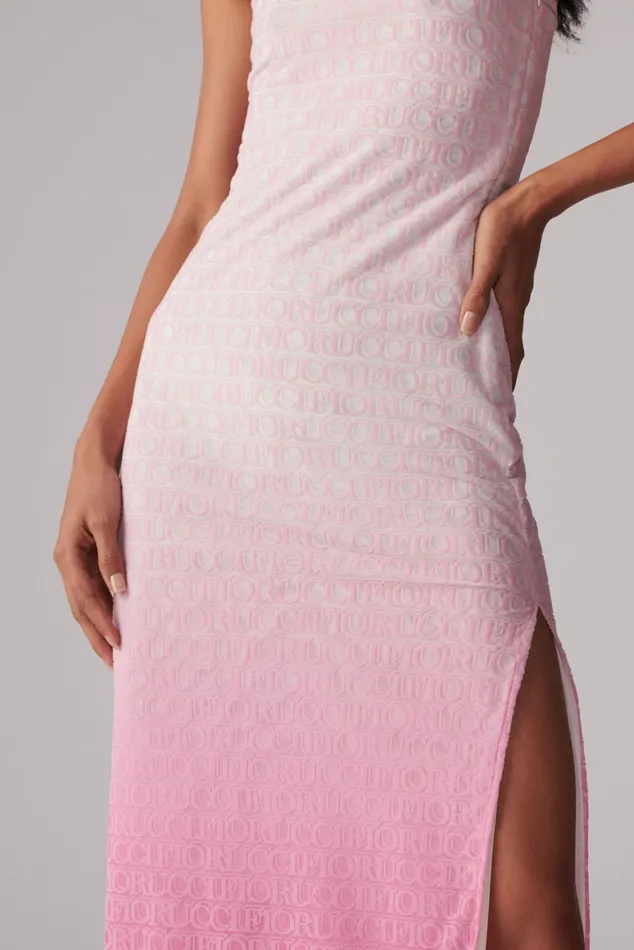 Women Fiorucci Dresses Monogram Logo Bandeau Maxi Dress Pink Women Fiorucci Dresses Monogram Logo Bandeau Maxi Dress Pink