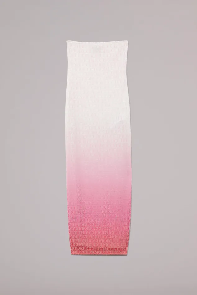 Women Fiorucci Dresses Monogram Logo Bandeau Maxi Dress Pink Women Fiorucci Dresses Monogram Logo Bandeau Maxi Dress Pink