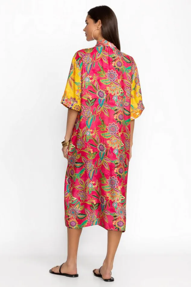 Women FLAMINGO AND SUNSHINE MIX LONG KIMONO Sunshine And Flamingo Johnny Was Swim and Resort Women FLAMINGO AND SUNSHINE MIX LONG KIMONO Sunshine And Flamingo Johnny Was Swim and Resort
