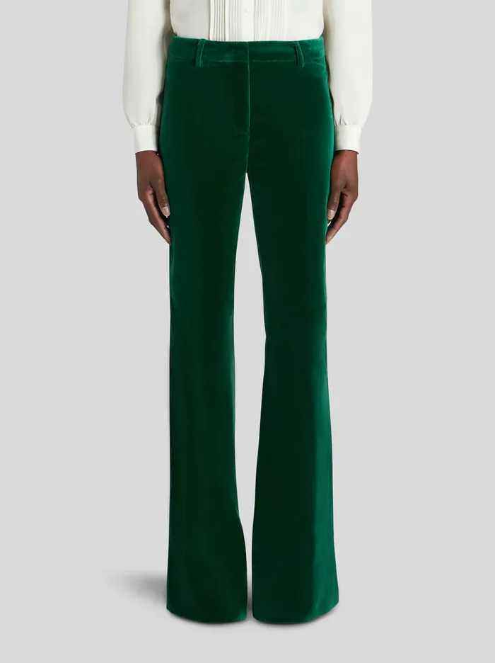 Women Flared Velvet Trousers Etro Trousers