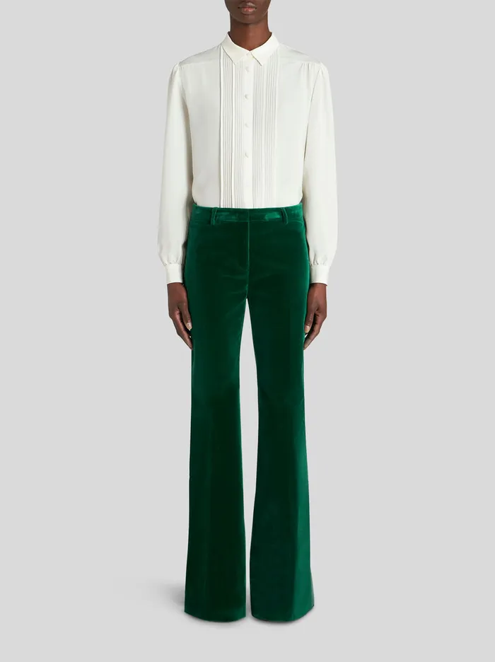 Women Flared Velvet Trousers Etro Trousers