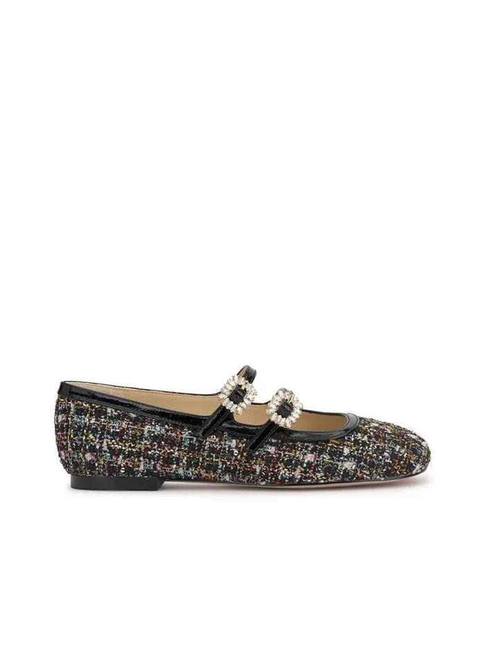 Women Flats Jessica Simpson Allista Buckle Ballet Flat In Sparkle Tweed