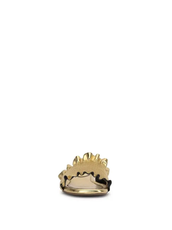 Women Flats Jessica Simpson Camessa Smocked Sandal In Gold
