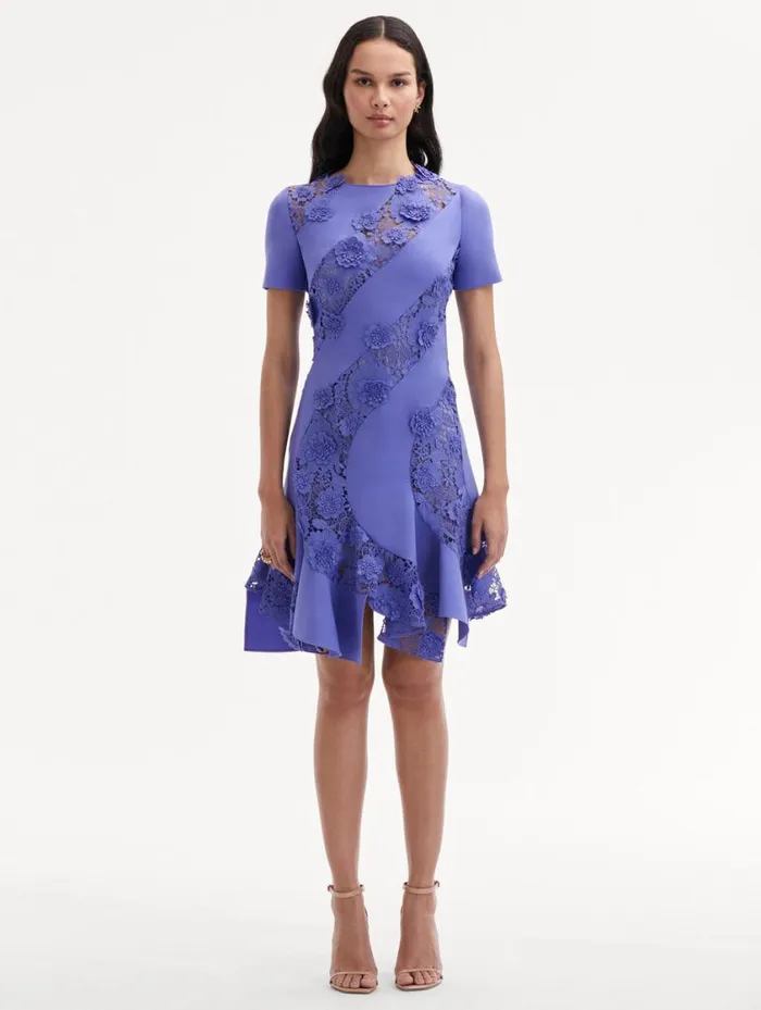 Women Floral Guipure Asymmetrical Dress Crocus Oscar De La Renta Dresses Women Floral Guipure Asymmetrical Dress Crocus Oscar De La Renta Dresses