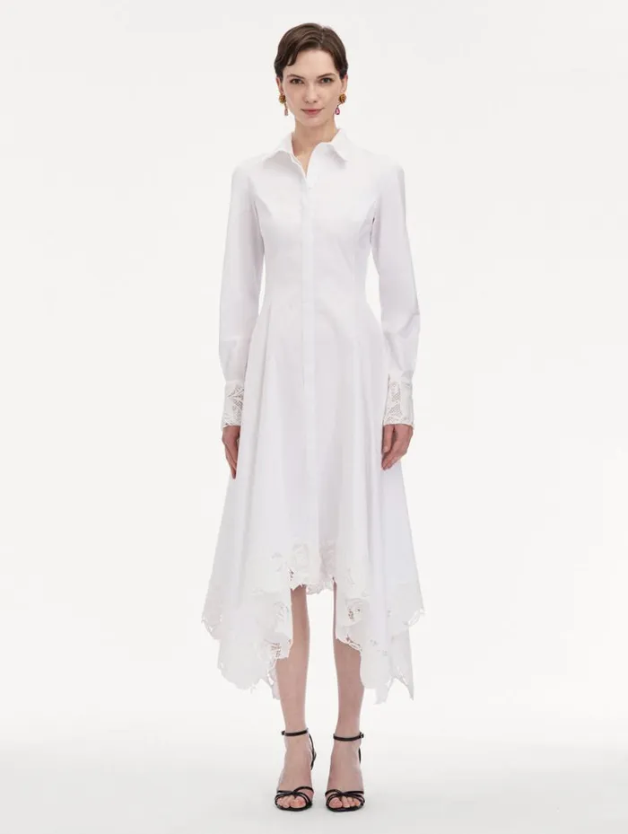 Women Floral Guipure Handkerchief Dress White Oscar De La Renta Dresses Women Floral Guipure Handkerchief Dress White Oscar De La Renta Dresses