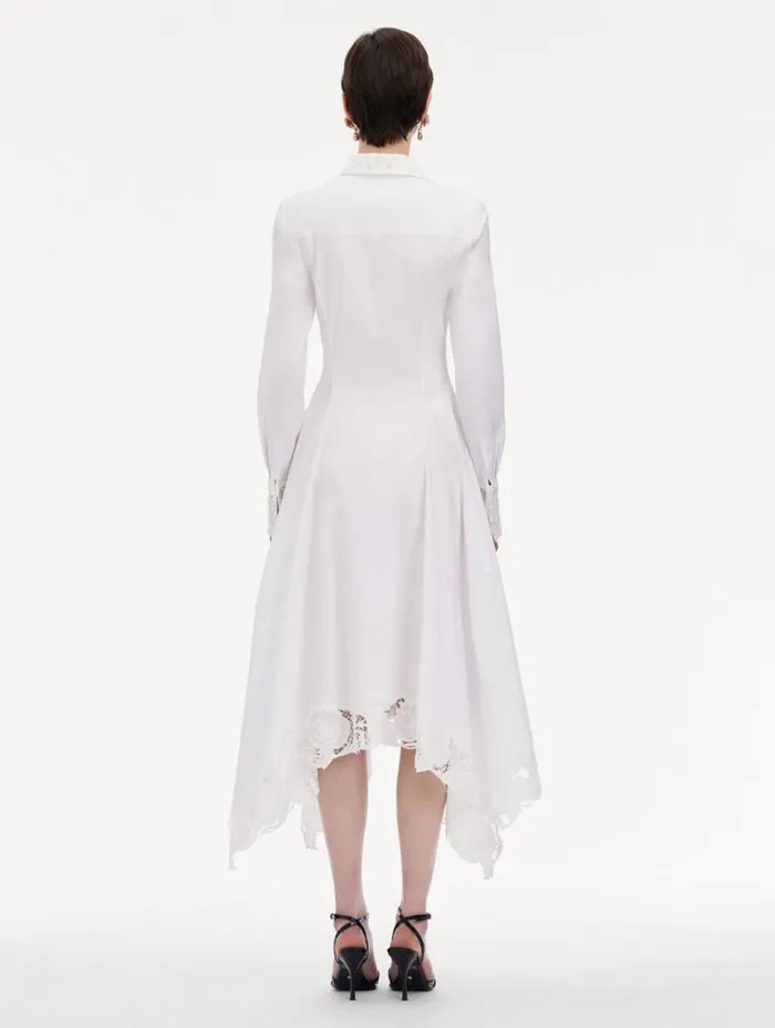 Women Floral Guipure Handkerchief Dress White Oscar De La Renta Dresses Women Floral Guipure Handkerchief Dress White Oscar De La Renta Dresses
