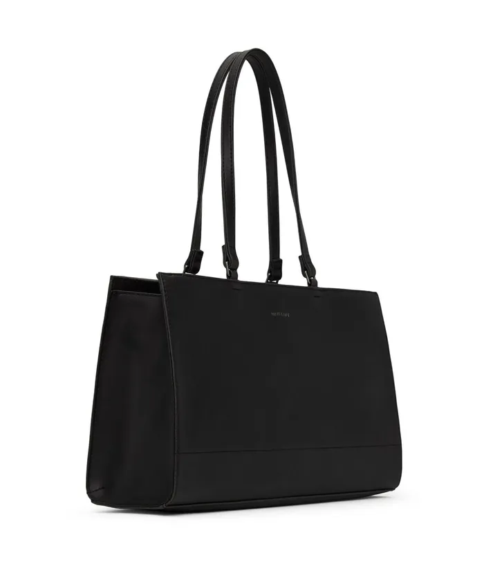 Women Fora Vegan Satchel 8211 Vintage Black Matt and Nat Shoulder Bags
