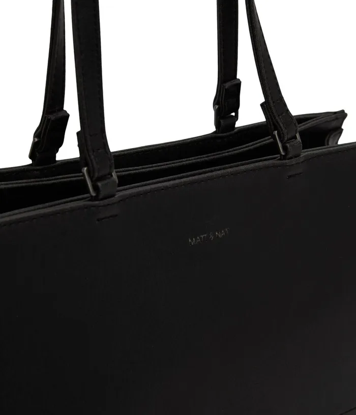 Women Fora Vegan Satchel 8211 Vintage Black Matt and Nat Shoulder Bags