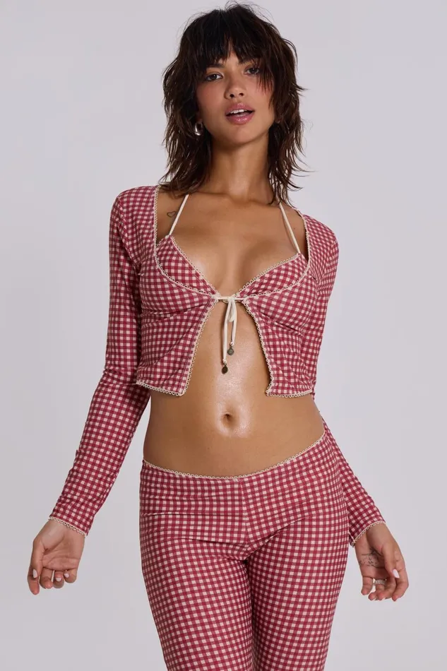 Women Freda Gingham Triangle Bikini Top Jaded London Bikini Tops