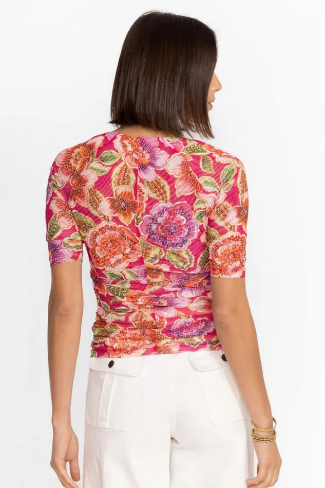 Women GLORIANA MESH TEE Fabiola Johnny Was Tops